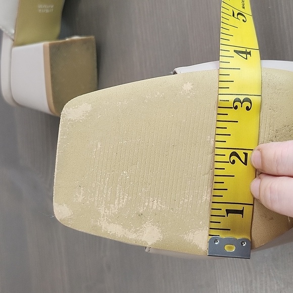 FRENCH CONNECTION light pink vegan leather block heel mule sandals - Picture 11 of 12